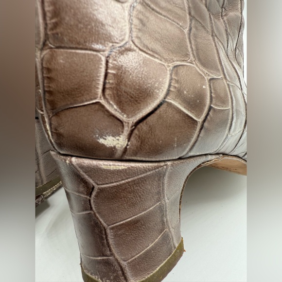 Ann Klein Brown Crocodile Embossed Pattern Over The Knee-High Boots SiZ 7 - Picture 13 of 14